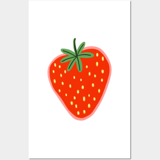 Strawberry cute illustration Posters and Art